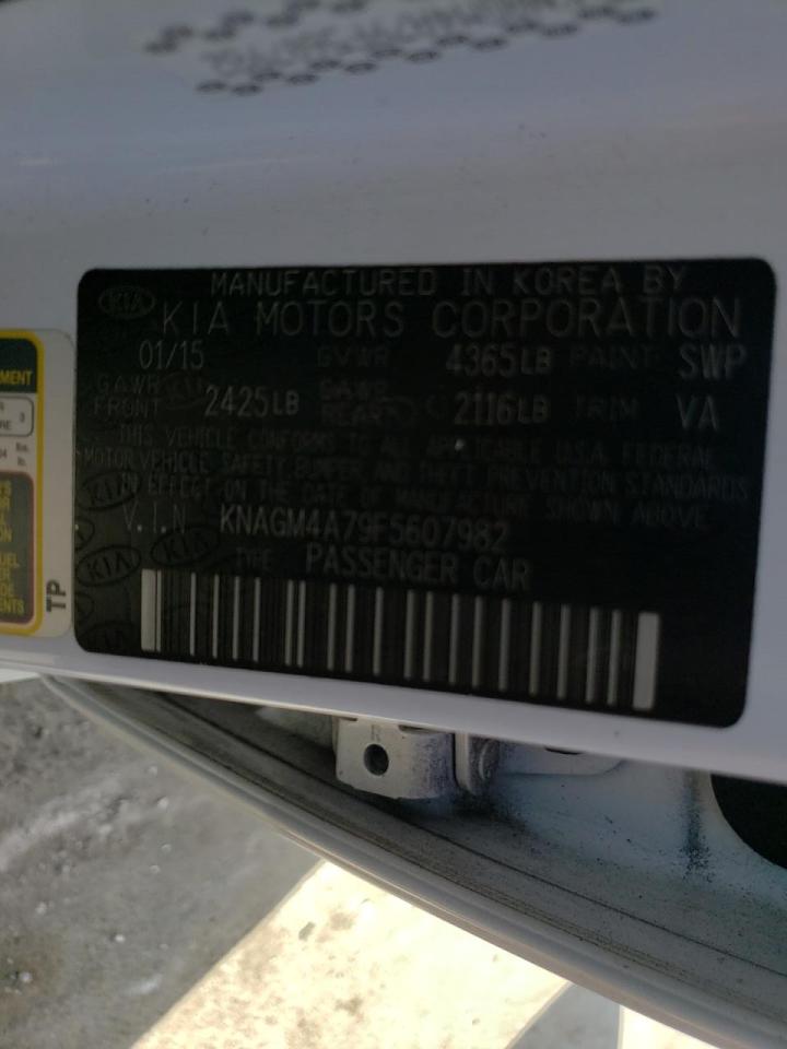 Photo 10 from auction – 2015 KIA OPTIMA LX with VIN KNAGM4A79F5607982