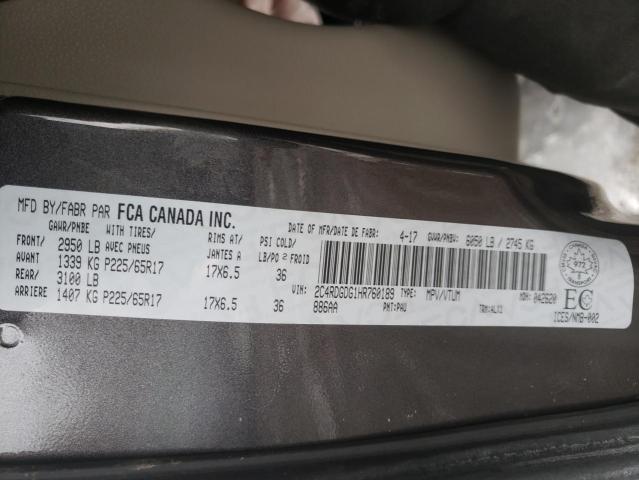 Photo 10 from auction – 2017 DODGE GRAND CARA with VIN 2C4RDGDG1HR760189