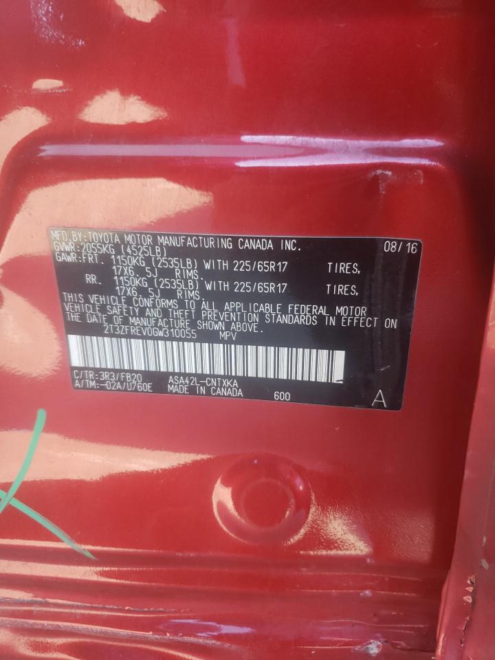 Photo 10 from auction – 2016 TOYOTA RAV4 LE with VIN 2T3ZFREV0GW310055