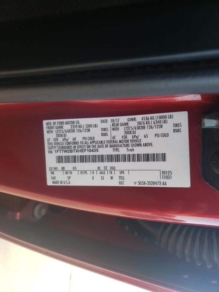 Photo 10 from auction – 2017 FORD F250 SUPER with VIN 1FT7W2BTXHEF10435