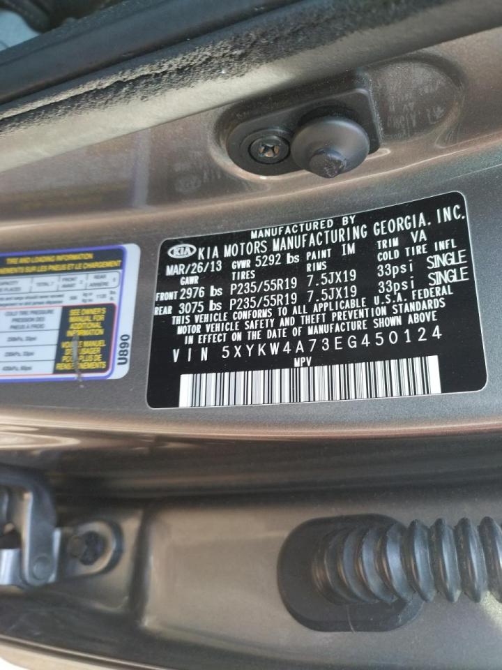 Photo 10 from auction – 2014 KIA SORENTO SX with VIN 5XYKW4A73EG450124