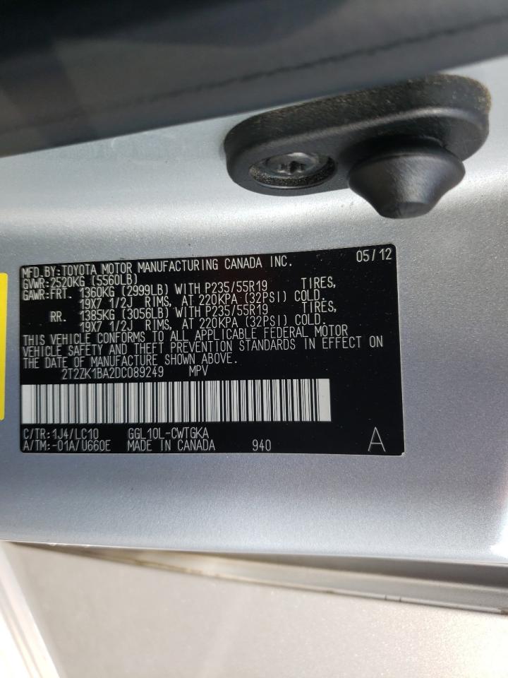 Photo 10 from auction – 2013 LEXUS RX 350 with VIN 2T2ZK1BA2DC089249