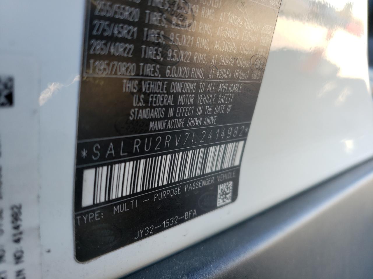 Photo 10 from auction – 2020 LAND ROVER DISCOVERY with VIN SALRU2RV7L2414982