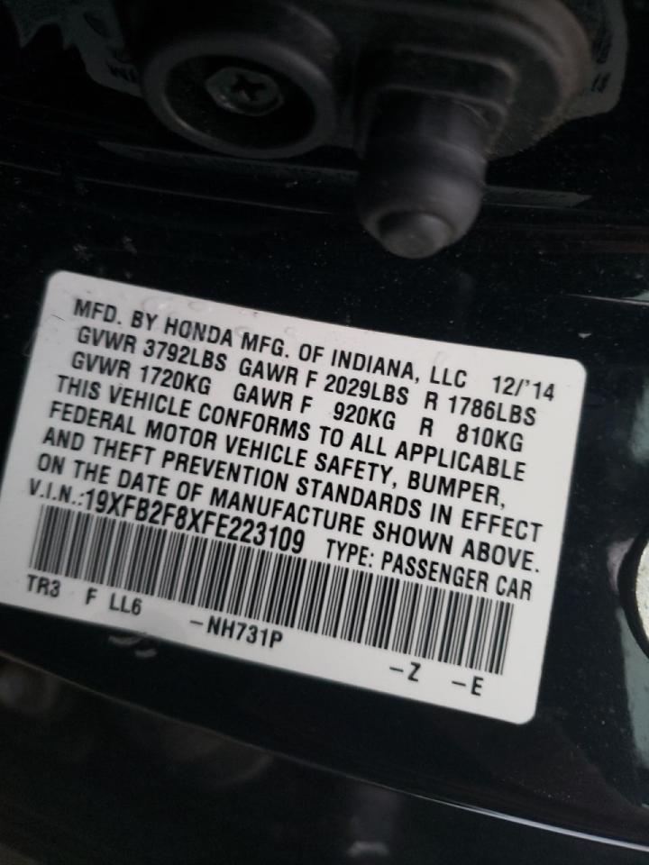 Photo 10 from auction – 2015 HONDA CIVIC EX with VIN 19XFB2F8XFE223109