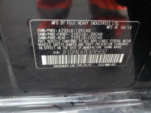 Photo 10 from auction – 2014 SUBARU IMPREZA SP with VIN JF1GPAL67E9285692