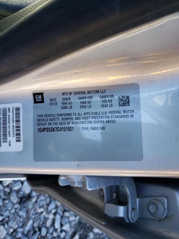 Photo 10 from auction – 2012 BUICK VERANO with VIN 1G4PS5SK7C4151821