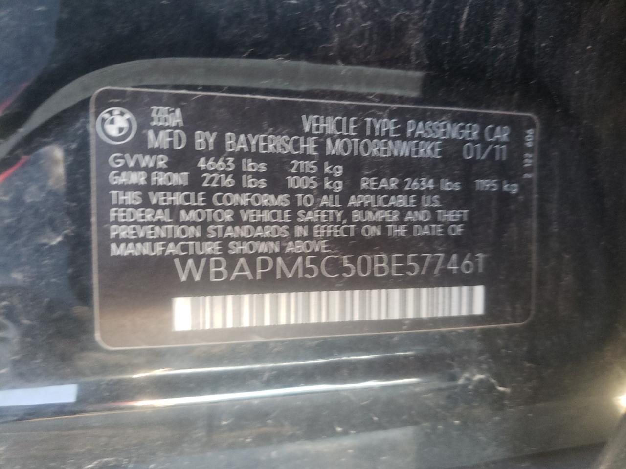 Photo 10 from auction – 2011 BMW 335 I with VIN WBAPM5C50BE577461