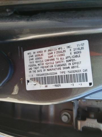Photo 10 from auction – 2008 ACURA TL with VIN 19UUA66228A022244