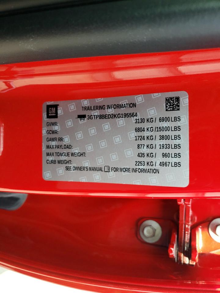 Photo 10 from auction – 2019 GMC SIERRA C15 with VIN 3GTP8BED2KG195564