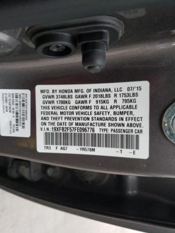 Photo 10 from auction – 2015 HONDA CIVIC LX with VIN 19XFB2F57FE096776