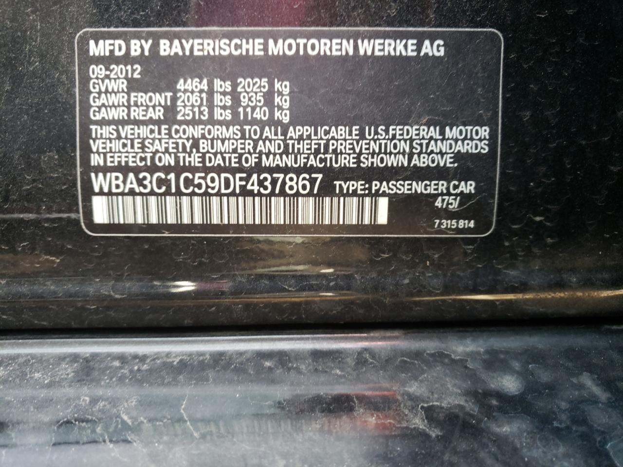 Photo 10 from auction – 2013 BMW 328 I SULE with VIN WBA3C1C59DF437867