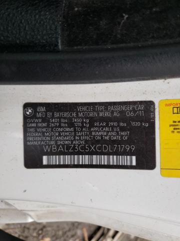 Photo 10 from auction – 2012 BMW 650 I with VIN WBALZ3C5XCDL71799