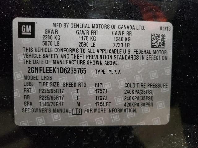 Photo 10 from auction – 2013 CHEVROLET EQUINOX LT with VIN 2GNFLEEK1D6265765