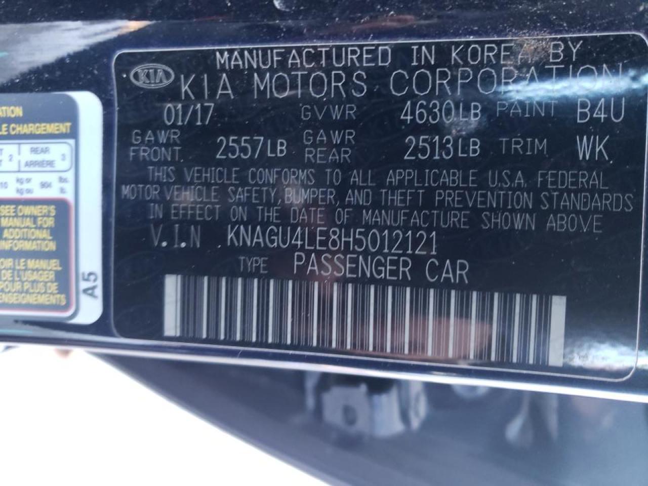 Photo 10 from auction – 2017 KIA OPTIMA HYB with VIN KNAGU4LE8H5012121