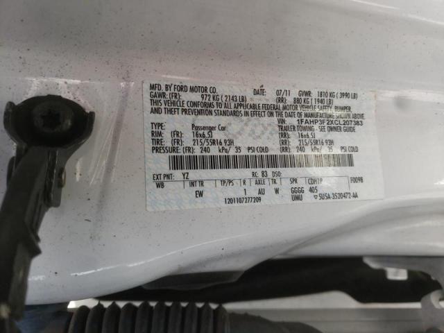 Photo 10 from auction – 2012 FORD FOCUS SE with VIN 1FAHP3F2XCL207383