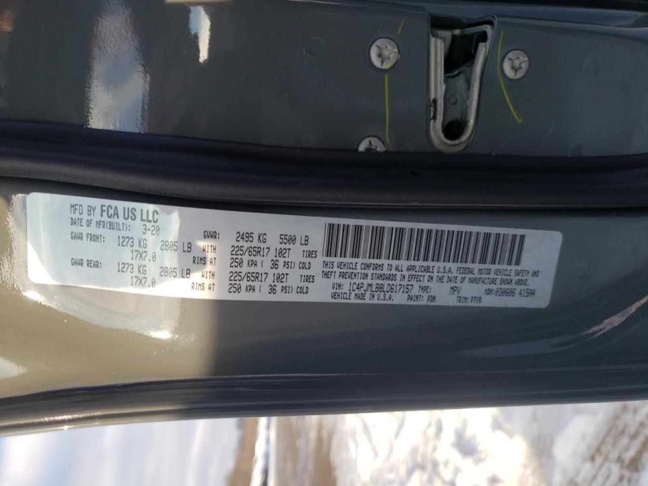 Photo 10 from auction – 2020 JEEP CHEROKEE L with VIN 1C4PJMLB8LD617157