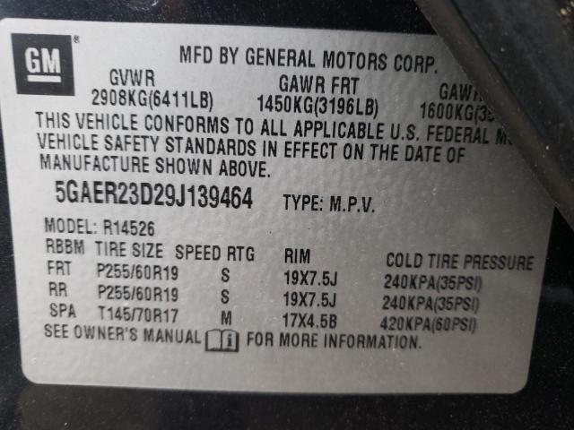 Photo 10 from auction – 2009 BUICK ENCLAVE with VIN 5GAER23D29J139464