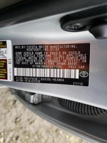 Photo 10 from auction – 2007 TOYOTA AVALON with VIN 4T1BK36B87U211393