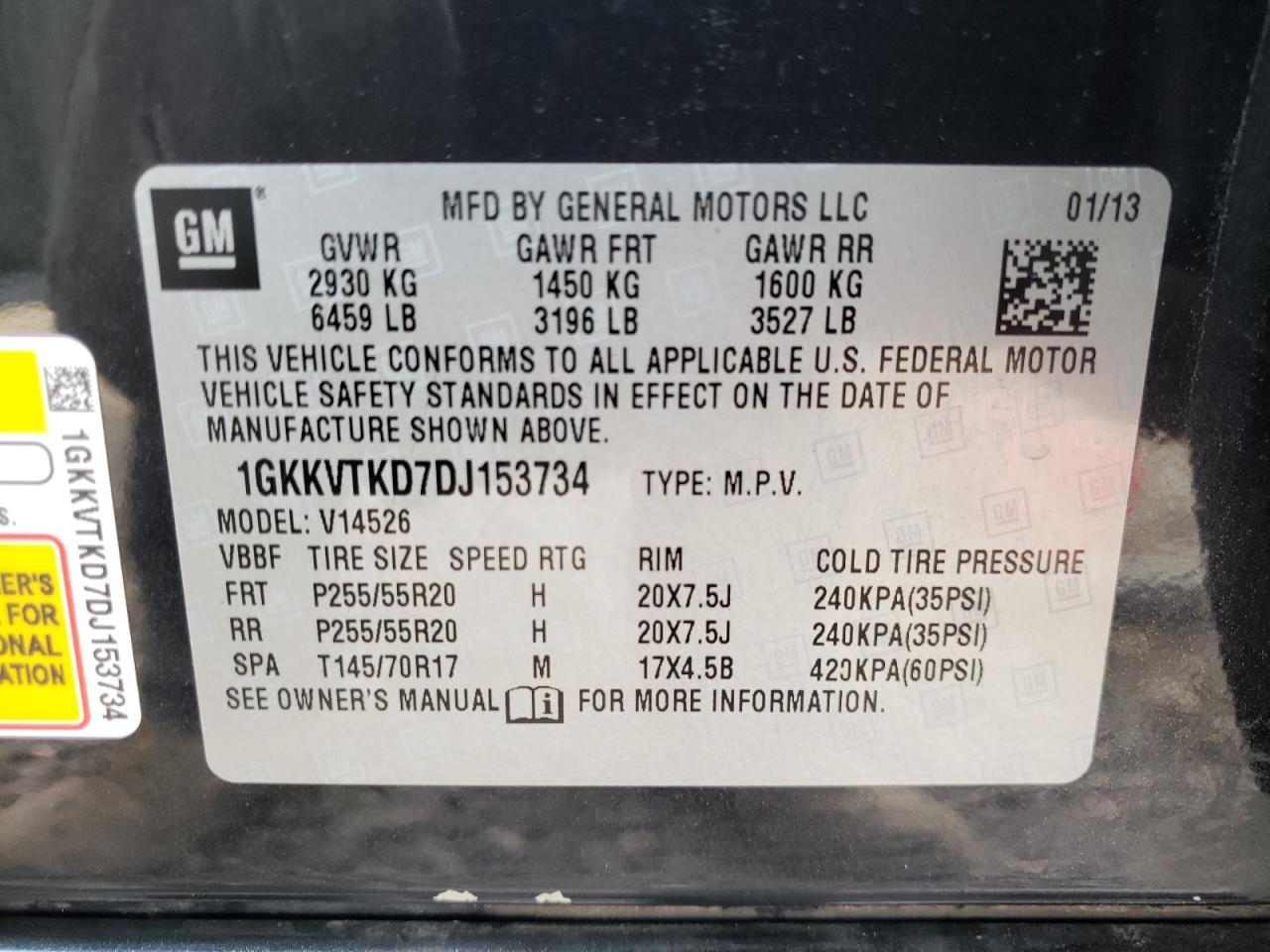 Photo 10 from auction – 2013 GMC ACADIA DEN with VIN 1GKKVTKD7DJ153734