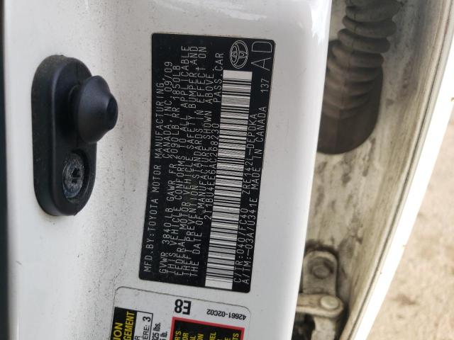 Photo 10 from auction – 2010 TOYOTA COROLLA BA with VIN 2T1BU4EE6AC268230