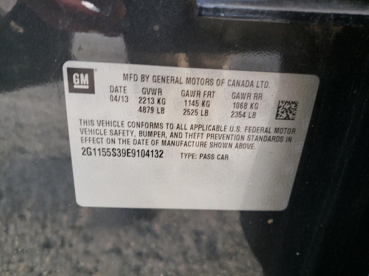 Photo 10 from auction – 2014 CHEVROLET IMPALA LTZ with VIN 2G1155S39E9104132