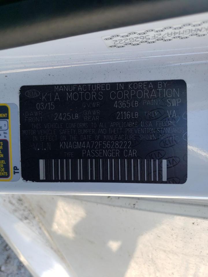 Photo 10 from auction – 2015 KIA OPTIMA LX with VIN KNAGM4A72F5628222