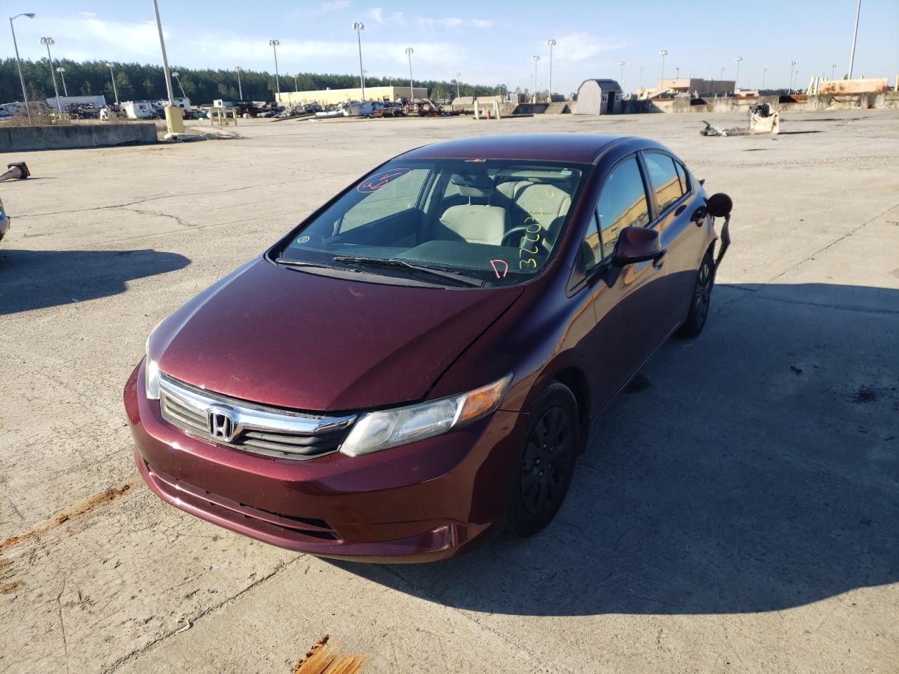 Photo 2 from auction – 2012 HONDA CIVIC LX with VIN 2HGFB2F55CH574937