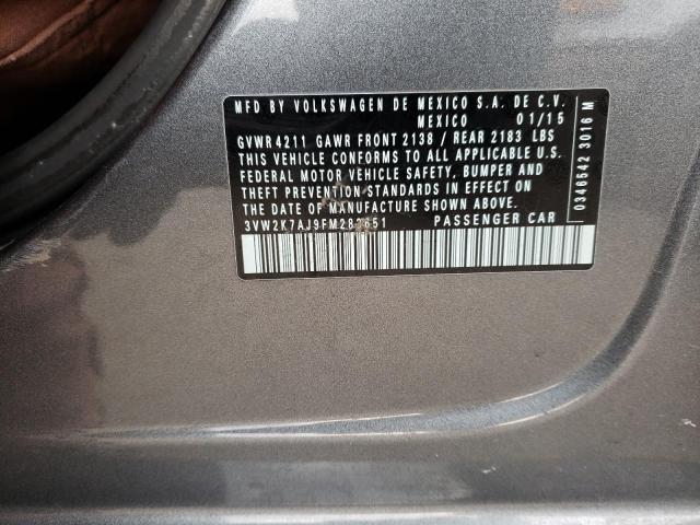 Photo 10 from auction – 2015 VOLKSWAGEN JETTA BASE with VIN 3VW2K7AJ9FM283651