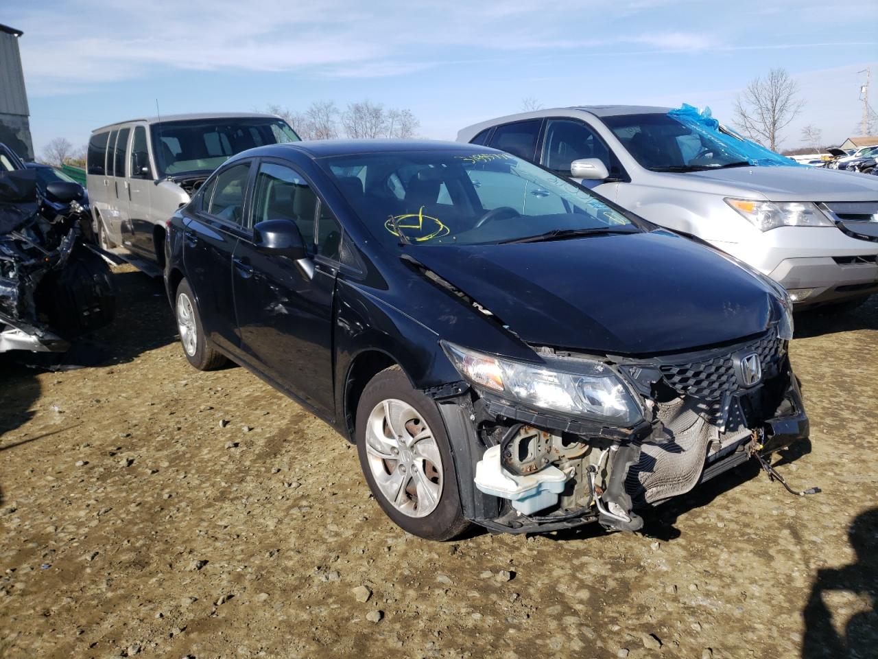 HONDA CIVIC LX 2013 with VIN 19XFB2F55DE287917 - Photo from auction