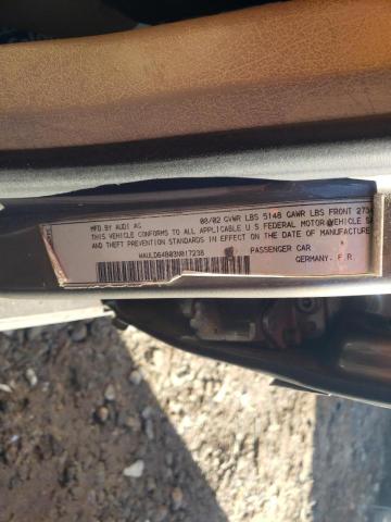 Photo 10 from auction – 2003 AUDI A6 2.7T QU with VIN WAULD64B03N017238