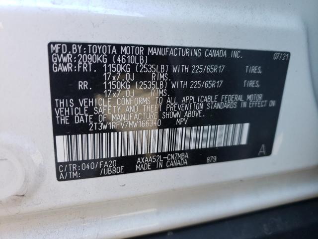 Photo 10 from auction – 2021 TOYOTA RAV4 XLE with VIN 2T3W1RFV7MW166340