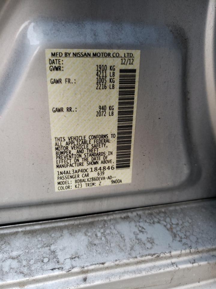 Photo 10 from auction – 2013 NISSAN ALTIMA 2.5 with VIN 1N4AL3AP4DC184846