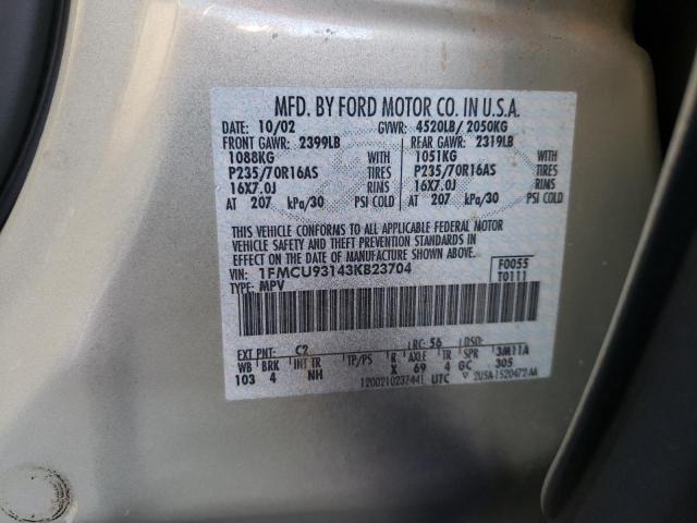 Photo 10 from auction – 2003 FORD ESCAPE XLT with VIN 1FMCU93143KB23704