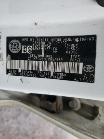 صورة رقم 10 من المزاد - 2007 TOYOTA COROLLA MA مع VIN 2T1KR32E97C657369