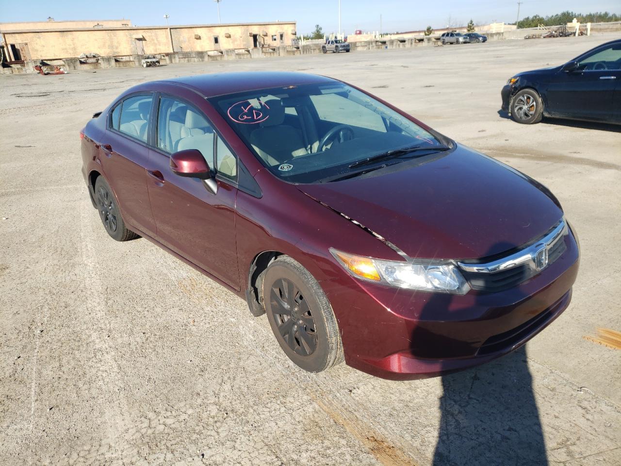 HONDA CIVIC LX 2012 with VIN 2HGFB2F55CH574937 - Photo from auction