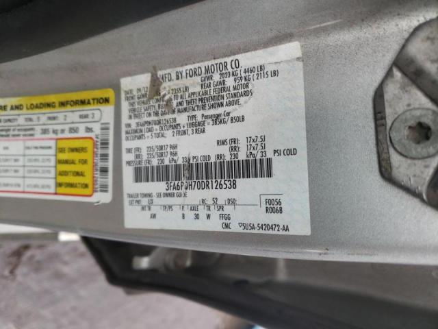 Photo 10 from auction – 2013 FORD FUSION SE with VIN 3FA6P0H70DR126538