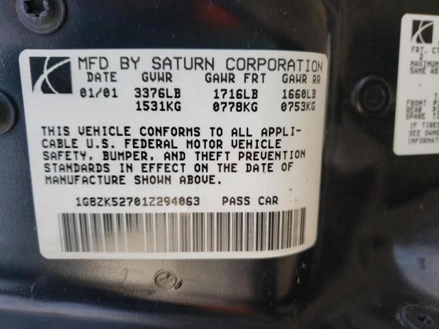 Photo 10 from auction – 2001 SATURN SL2 with VIN 1G8ZK52701Z294063