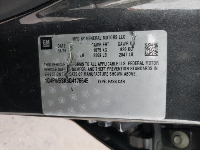 Photo 10 from auction – 2016 BUICK VERANO SPO with VIN 1G4PW5SK3G4176645