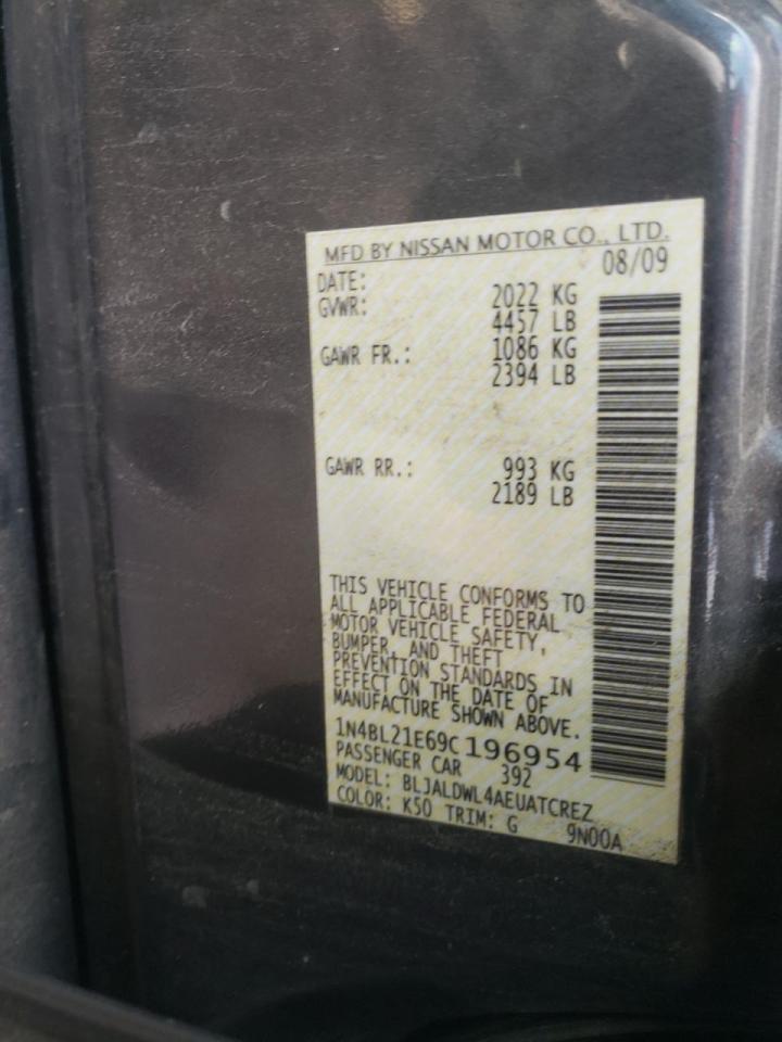 Photo 10 from auction – 2009 NISSAN ALTIMA 3.5 with VIN 1N4BL21E69C196954