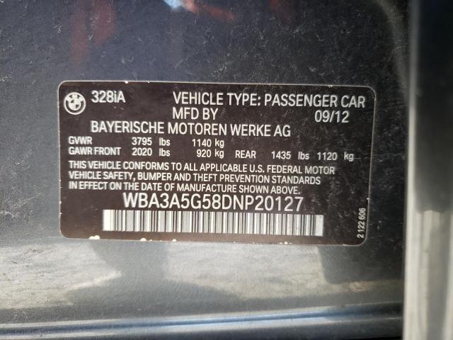 Photo 10 from auction – 2013 BMW 328 I with VIN WBA3A5G58DNP20127
