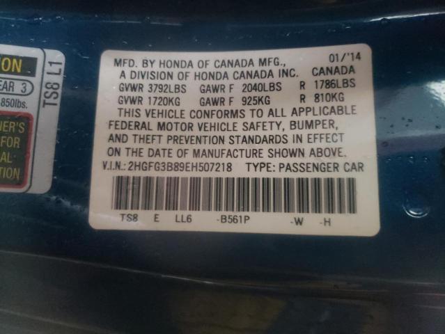 Photo 10 from auction – 2014 HONDA CIVIC EX with VIN 2HGFG3B89EH507218