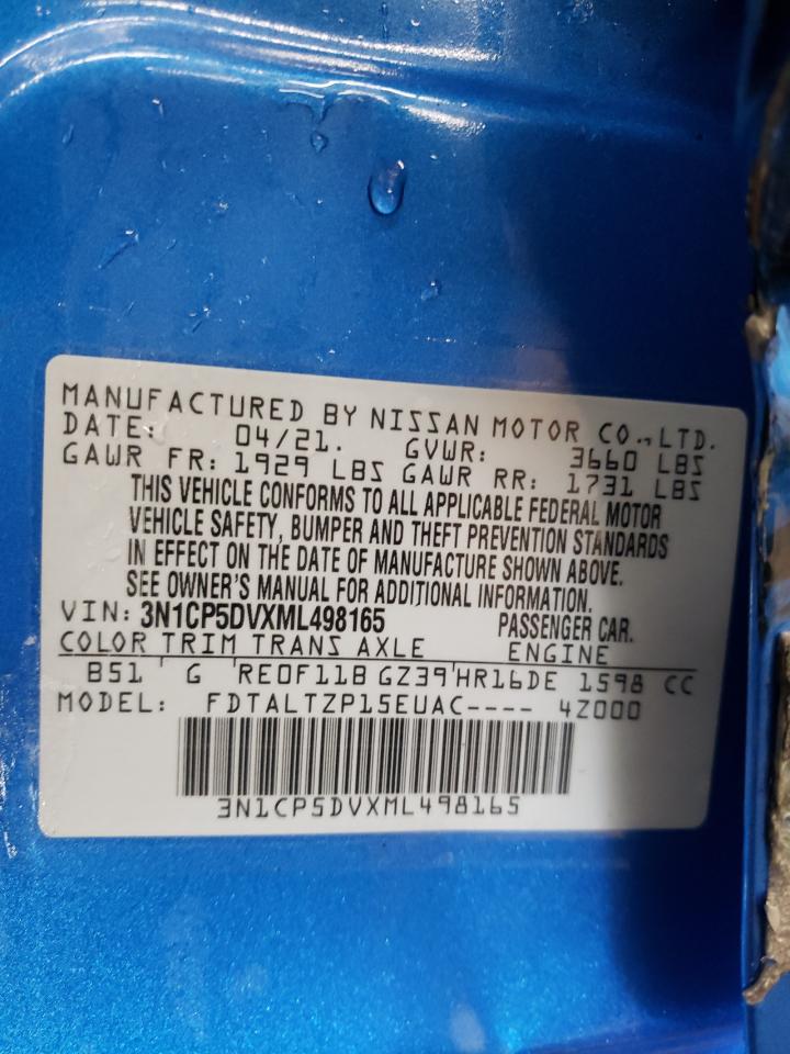 Photo 10 from auction – 2021 NISSAN KICKS SR with VIN 3N1CP5DVXML498165