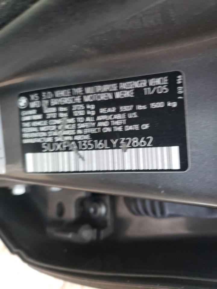 Photo 10 from auction – 2006 BMW X5 3.0I with VIN 5UXFA13516LY32862