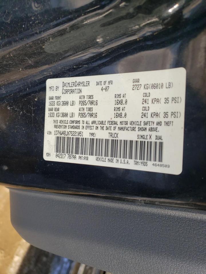 Photo 10 from auction – 2007 DODGE DAKOTA QUA with VIN 1D7HW48JX7S221051