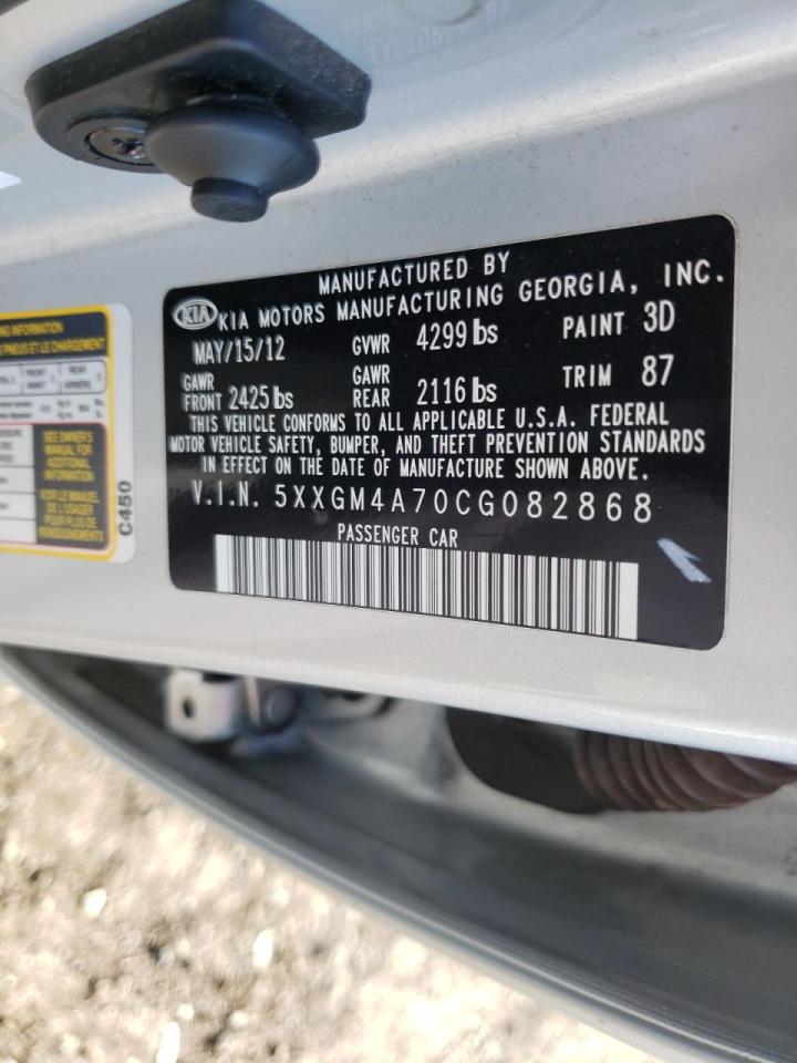 Photo 10 from auction – 2012 KIA OPTIMA LX with VIN 5XXGM4A70CG082868