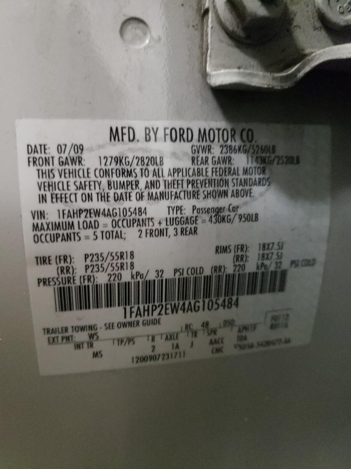 Photo 10 from auction – 2010 FORD TAURUS SEL with VIN 1FAHP2EW4AG105484