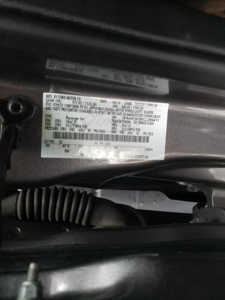 Zdjęcie 10 z aukcji – 2012 FORD FOCUS SE z VIN 1FAHP3K28CL399411