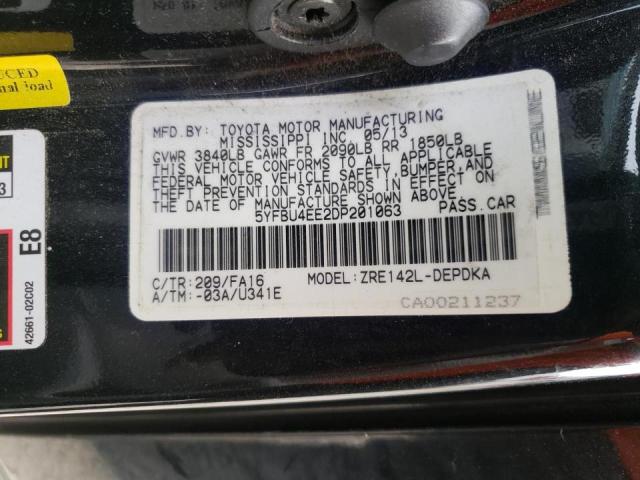 Photo 10 from auction – 2013 TOYOTA COROLLA BA with VIN 5YFBU4EE2DP201063
