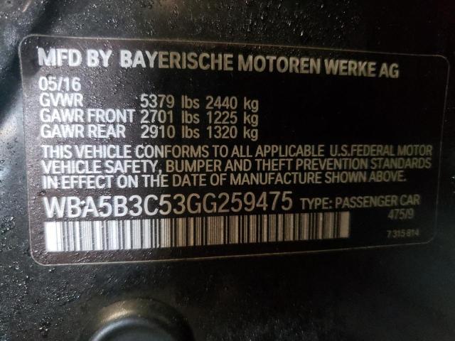 Photo 10 from auction – 2016 BMW 535 XI with VIN WBA5B3C53GG259475