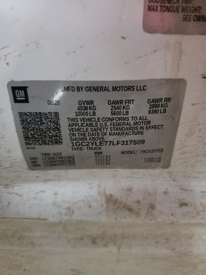 Photo 10 from auction – 2020 CHEVROLET SILVERADO with VIN 1GC2YLE77LF317509